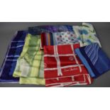 A group of designer silk scarves comprising Louis Vuitton, Christian Dior, Jane Shilton, Evelyn