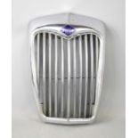 A vintage Riley chrome plated radiator grille, 46.5cm by 31.5cm.