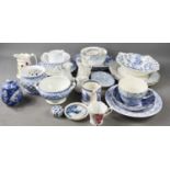 A group of blue and white ceramics to include Victorian and later examples, together with Portmerion