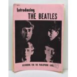 Beatles Memorabilia: A rare EMI / Nems Ltd press release, "Introducing the Beatles" 1962, the pink