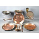 A group of Iranian/Middle Eastern metalwares, including a silvered copper fluted bowl or censer with