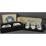 A boxed set of Royal Vale teaware, a Bouquet set of wine glasses, and Vintage Babycham 6 glass party