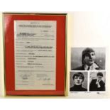 A Selmur productions contract, signed by Brian Epstein of Nems Enterprises Ltd and Leon Mirell of