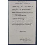 An NEMS Enterprises Ltd contract, signed by Brian Epstein and dated 18th September 1962. The