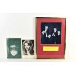 An autographed photo of Yoko Ono together with an autographed photo of Jane Asher and a signed