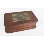 A Stamford box, with plate attached to the hinged lid, 'A Token of Stamford's Gratitude 1939-1945'