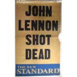 Beatles Memorabilia: An original The New Standard Newspaper "John Lennon Shot Dead" newsprint