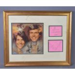 The Carpenters, framed and mounted autographs, the first card signed "To John Best Always, Richard