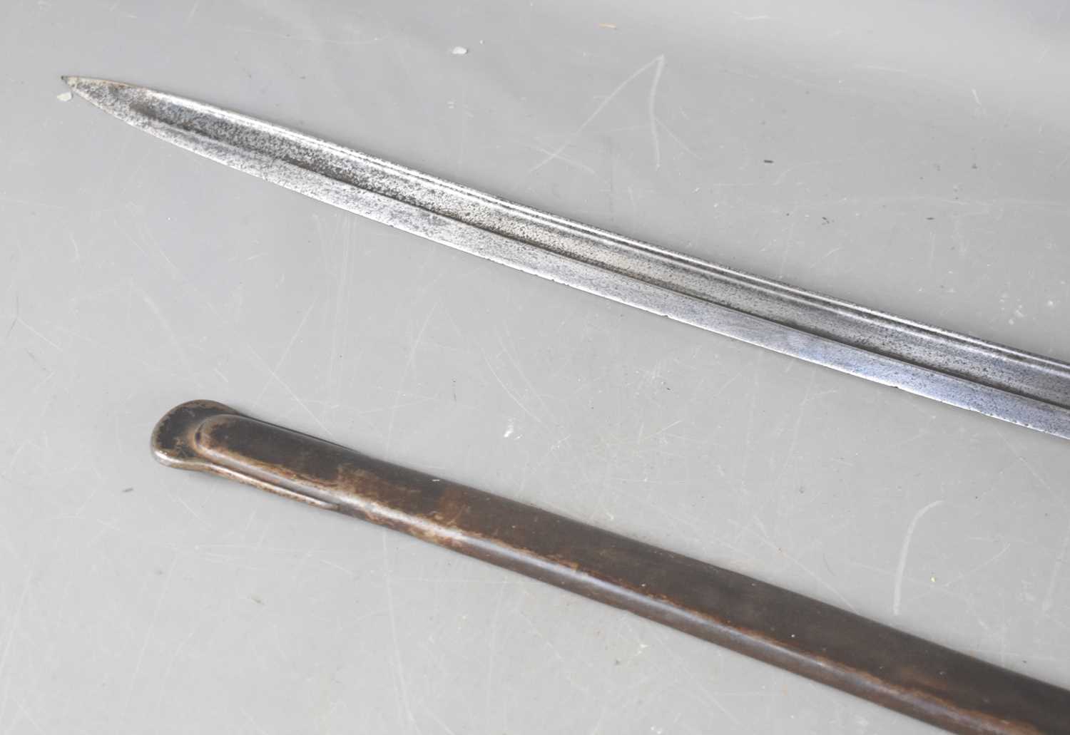 A 19th century Argentinian, French made cavalry sword, the slightly curved, fullered blade marked - Image 2 of 4