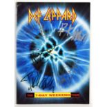 An autographed Def Leppard "7-Day Weekend Tour Programme" 1992, signed by all members of the band,