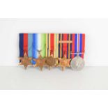 A WWII medal group comprising of 1939-1945 star, Atlantic Star, Africa Star, Burma Star with Pacific