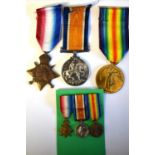 A WWI medal group awarded to Driver Guild F Dryden, service number 96779, Royal Field Artillery,