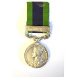 An India General Service Medal awarded to Sep. Abdul Aziz, 3194, with Afghanistan clasp.