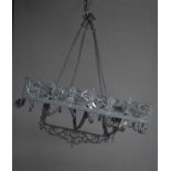 A Victorian style ceiling mounted pot / pan rack. New unused condition, 55 by 40cm.
