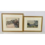 Russell Sidney Reeve (1895-1970): Two watercolours, farmyard in Hendon and a countryside scene, 29cm