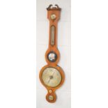 A 19th century mahogany cased wheel barometer, 95cm. The mercury appears intact.