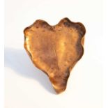 A Craftsman Inc. of Laguna Beach California copper heart form leaf dish, circa 1930, pattern no. 437