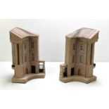 After Timothy Richards (British Contemporary): a pair of book-ends modelled on the Tyl Theatre or