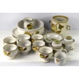 A group of Denby stoneware ceramics to include soup bowls, plates, jug and other items.