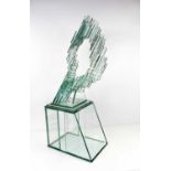 Peter Newsome F.R.S.S., R. B. A, (British Contemporary): a glass sculpture with integral glass