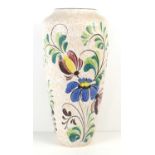A vintage Mid-Century West German vase decorated with flowers, 40cm high.