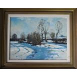 David Green (20th century): Winter Landscape, oil on canvas, signed.