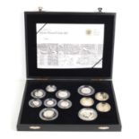 A Royal Mint 2009 Silver Proof Twelve Coin Set, including the iconic 'Kew Gardens' 50p with rev.