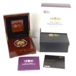 A Royal Mint "The Longest Reigning Monarch" 2015 Five-Ounce 24ct Gold Proof Coin, number 128 of 170,