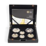 A Royal Mint 2011 United Kingdom Silver Piedfort Coin Set, comprising of £5, £2, £1 and 50p, with