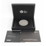 A Royal Mint "Pistrucci Waterloo silver medal", by Benedetto Pistrucci, to commemorate the 200th