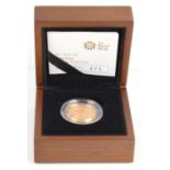 A Royal Mint 2010 "London" gold proof £1 coin, 19.619g, with certificate and case.