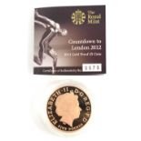 A Royal Mint "Countdown to London 2012" gold proof five pound coin, with certificate, 39.94g.