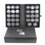 A Royal Mint London 2012 Silver 50p Sports Collection, the complete collection containing twenty