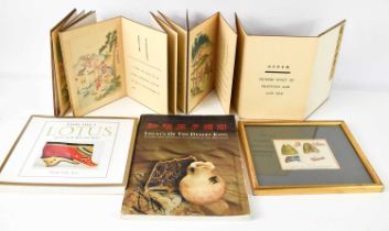 A Chinese wooden bound picture story of Silkworm and Raw Silk, with printed English translation