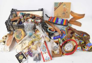 A collection of modern Native American and American collectables to include a Walker Cut Plug