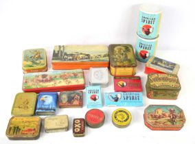 A group of collectable tins to include Hollands Toffee, Natural American Spirit, The Round-Up,