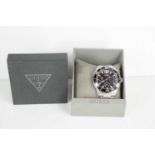 A Guess 100m/330ft men's chronograph wristwatch, on a stainless steel strap, with box.