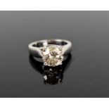 An 18ct white gold and diamond solitaire ring, the large brilliant cut stone of approximately 2.8ct,