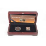 A London Mint 170th Anniversary penny black stamp and gold coin set, the coin being 24ct gold with a