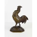 Alfred Barye Fils (1839 - 1882): Cockerel, bronze signed A. Barye Fils to the base, 23cm high.