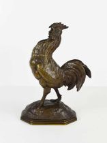 Alfred Barye Fils (1839 - 1882): Cockerel, bronze signed A. Barye Fils to the base, 23cm high.