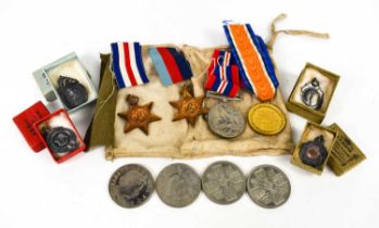 A group of medals to include Great War medal to JEA Goode, two 1939-1945 stars and Victory medal,