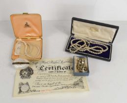 A Ciro of Bond Street cultured pearl necklace with original box and certificate together with a