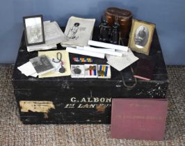 A collection of WWI medals and ephemera awarded to Sergeant G W Albon, Lancashire Fusiliers, 893,