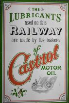 A Castrol Motor Oil, reproduction enamel sign, circa 1970.