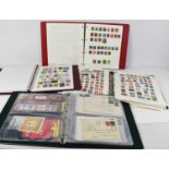 A selection of stamp albums and loose stamps, to include The Disney World of Postage Stamps, The
