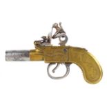 A late 18th/early 19th century flintlock boxlock pocket pistol by Twigg, London, with steel screw