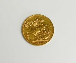 A Queen Victoria widow head gold sovereign, dated 1897.