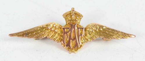 A 9ct gold RAF sweetheart brooch, 2.5g