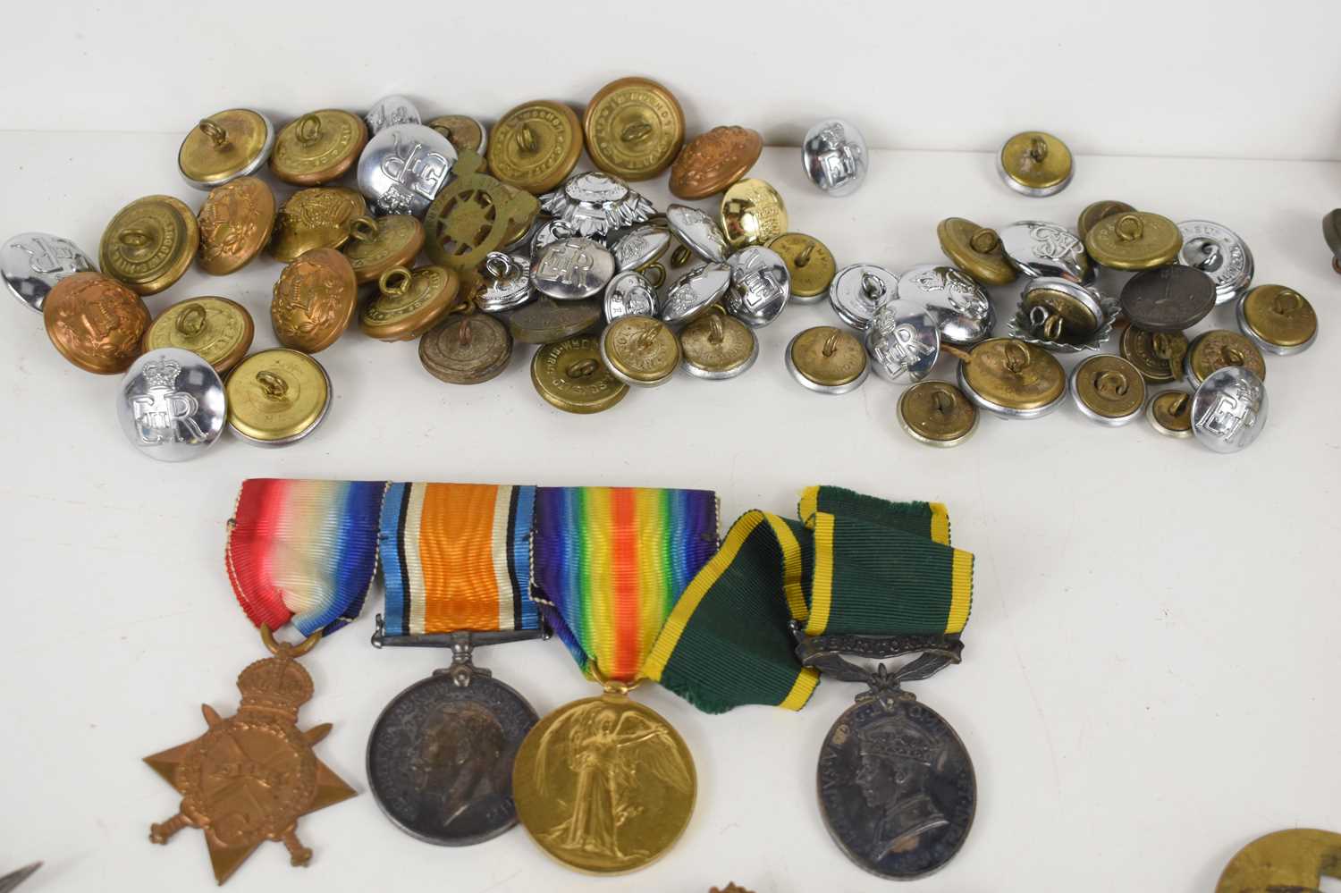 A WWI medal group awarded to Pte Frank Henry North, Rifle Brigade, S-11250, comprising of the 1914- - Image 3 of 4
